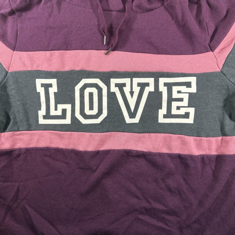 Inspired Hearts Purple And Pink Love Hoodie Women’s Size XL - Picture 2 of 6